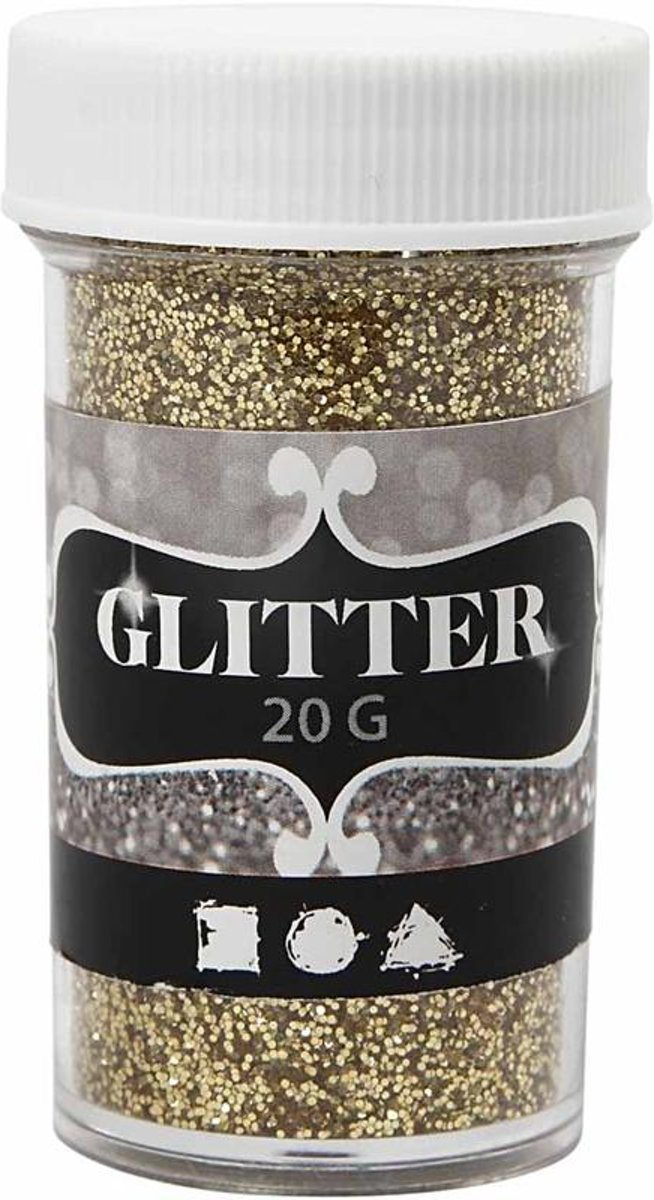 Glitter, d: 35 mm, h: 60 mm, goud, 20gr [HOB-284280]